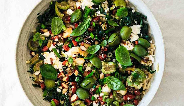 Herbed Orzo Salad with Kale & Feta